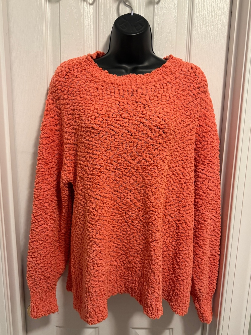 Zenana Cozy Orange Popcorn Knit Sweater